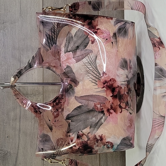 Vince Camuto Floral Clear PVC Tote Shoulder Bag - Picture 5 of 10